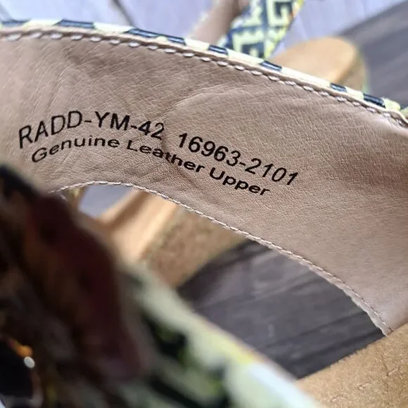 L'Artiste By Spring Step Radd Floral Cork Wedge Sandals Women's 10.5-11 EU 42 - Picture 10 of 10